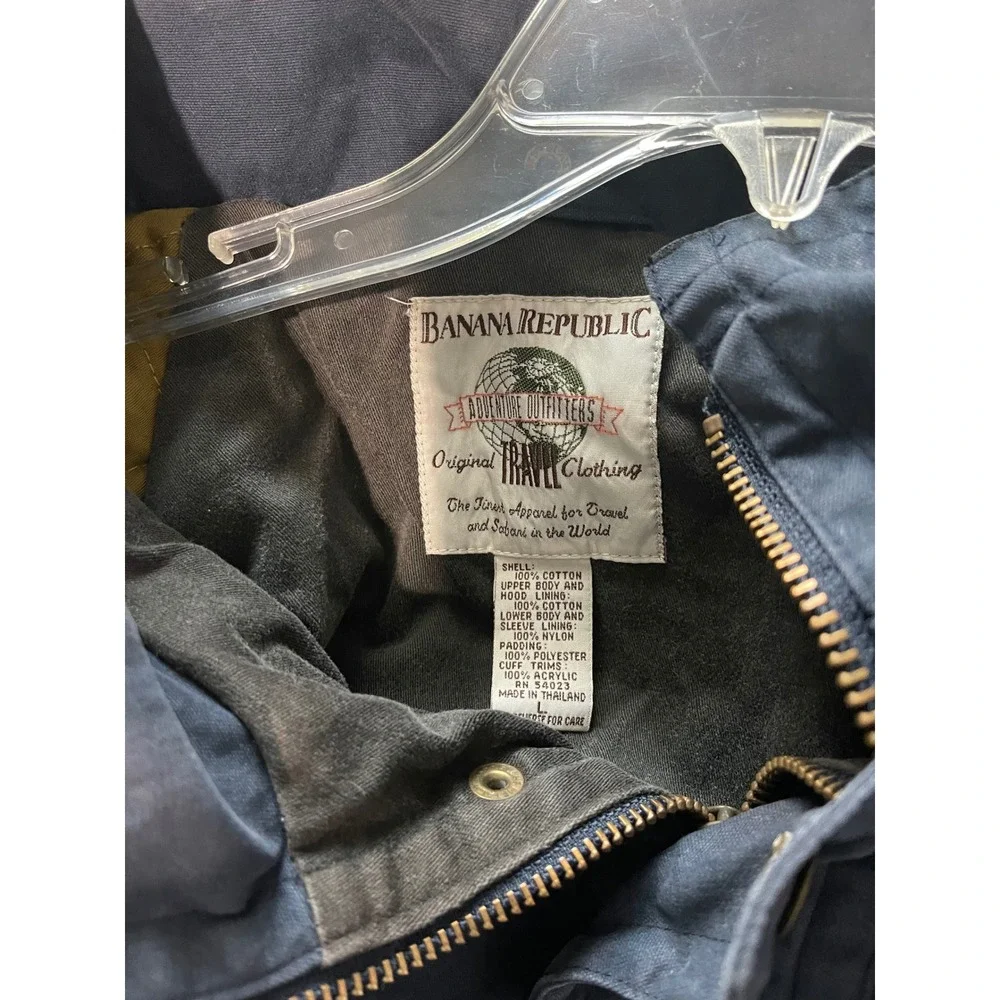 Vtg Banana Republic Adventure Outfitters Archive Safari Canvas Jacket Parka Lg